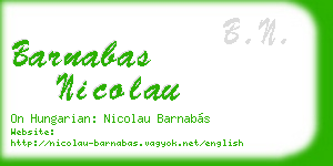 barnabas nicolau business card