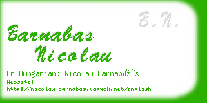 barnabas nicolau business card